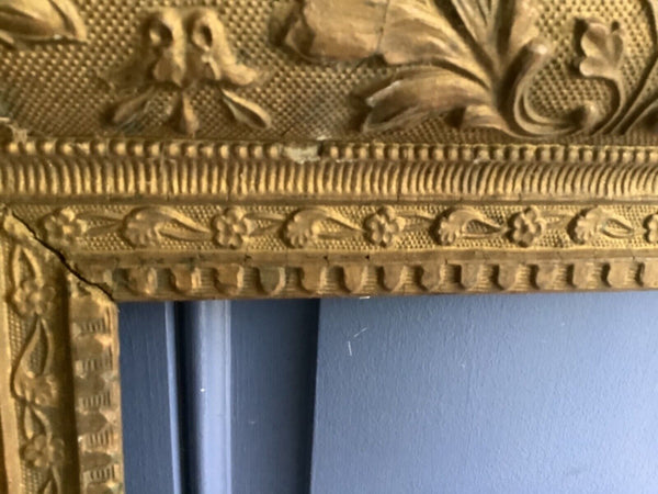 Vtg  ANTIQUE GOLD leaf wood FRAME GILT GESSO carved  wood  PICTURE painting