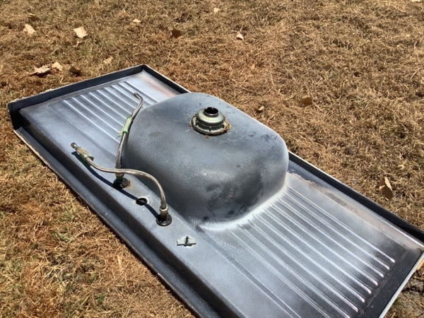 Vtg Steel White Porcelain Enamel Single Basin double Drainboard Farmhouse Sink