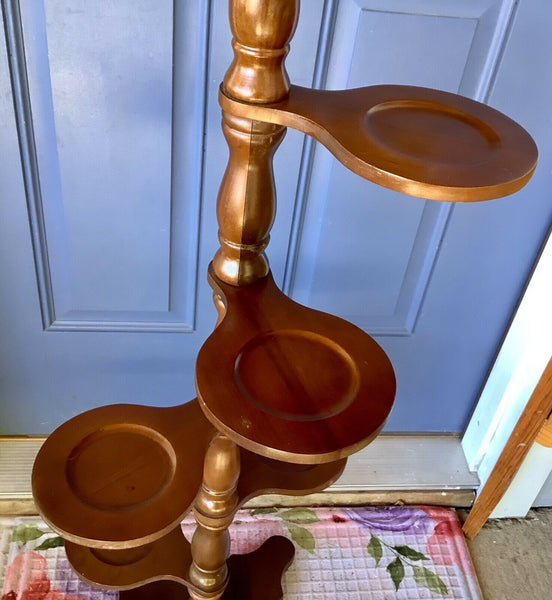 Vintage mid century  70s/80s tiered Wood PLANT STAND BOHO/BUNGALOW mcm modern