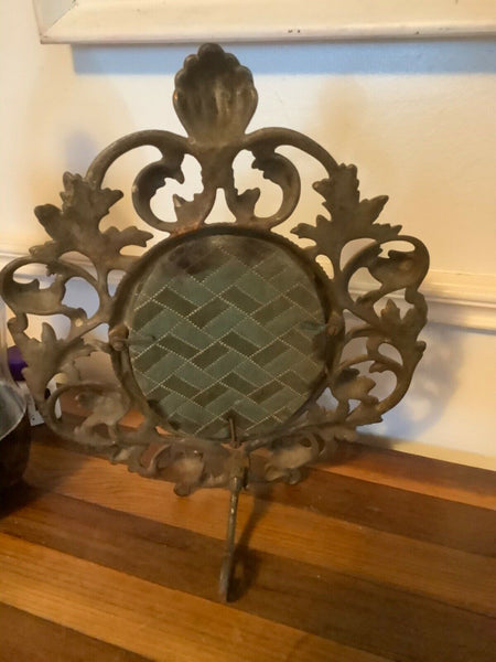VTG Ornate BRASS FRAME Picture Art Nouveau Hollywood Regency Scrolled Antique 2