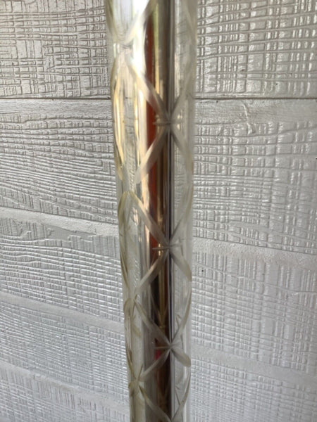 Vtg Art Deco Funeral etched glass mirror base antique torchiere floor lamp rare