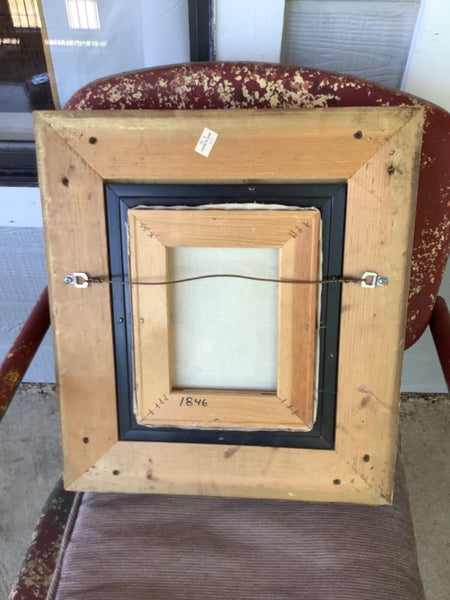 Vtg K Mills Monkey Painting Oil on Canvas Signed & Framed picture frame gold