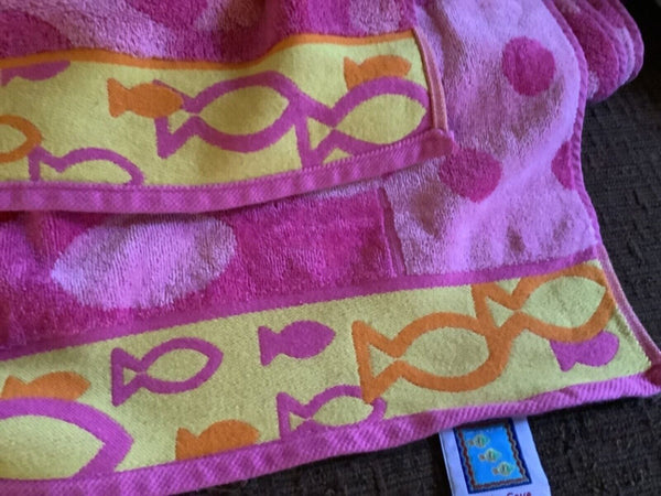 VTG Palm Cove Franco Towels 100% Egyptian Cotton Fish Beach pink red