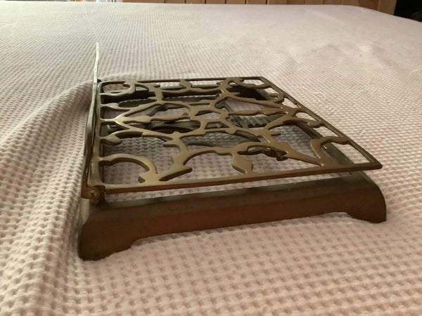 Vintage Solid Brass Adjustable Book Music Art Stand Easel Holder cookbook