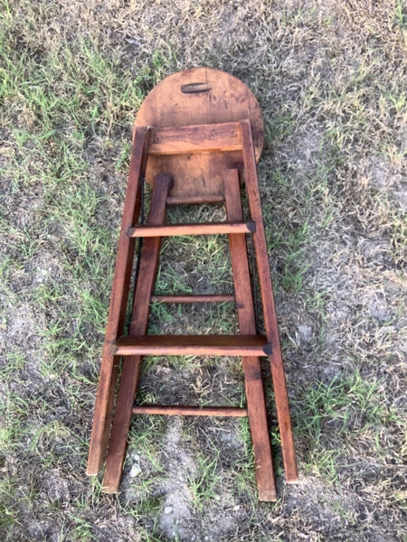 Vtg  Wood Step folding Ladder stool drc Rustic Plant Stand primitive Plantstand