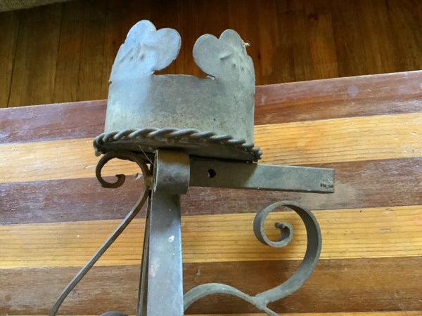 Antique Wrought Iron Sconce wall Vtg Medieval Gothic Spanish light fixture