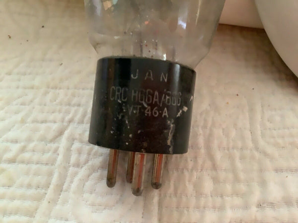 Vtg RCA CRC 866A VT-46A JAN Military valve tube rectifier