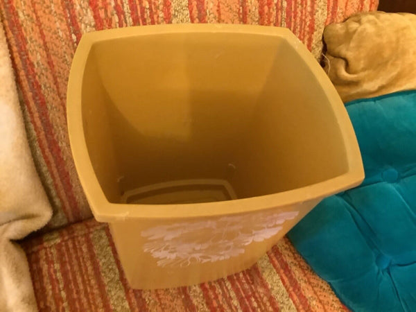 Vintage Waste Basket Lustro Ware Plastic rubber Retro Trash Can USA Made mcm