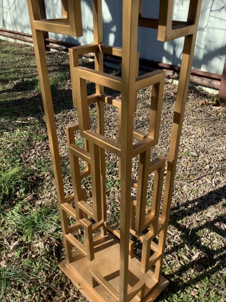 Vtg Acrylic iron metal Lucite Table art display pedestal Plant Stand