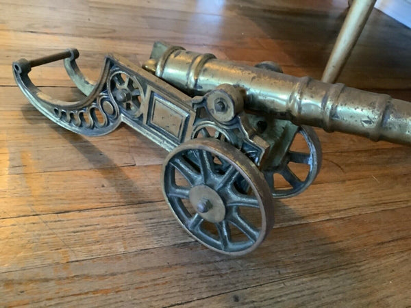 VTG antique Cannon Cast Iron  Brass Miniature Replica
