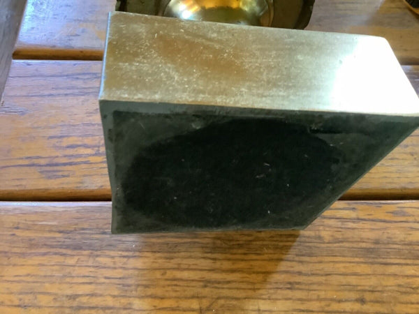 VTG Table Lamp metal Brass Column Tall diamond cut out mid Century modern retro