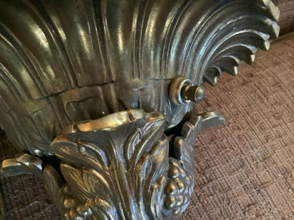 Vtg Hollywood Regency Brass Filigree Swag Lamp MCM mid century modern 3 way