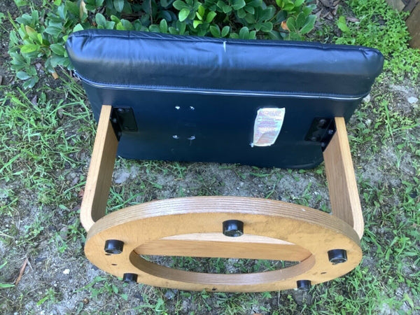 Vtg mid century modern Lounge Chair Ottoman Foot stool Wood base Canada