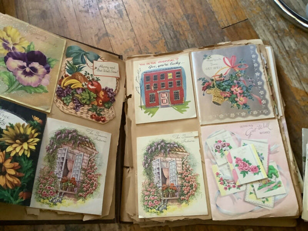 Vtg 1950’s Greeting Cards and letters Scrapbook Texas
