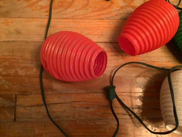 Vtg PATIO PARTY Lantern Camp rv Lights shades Christmas blow mold lot 7