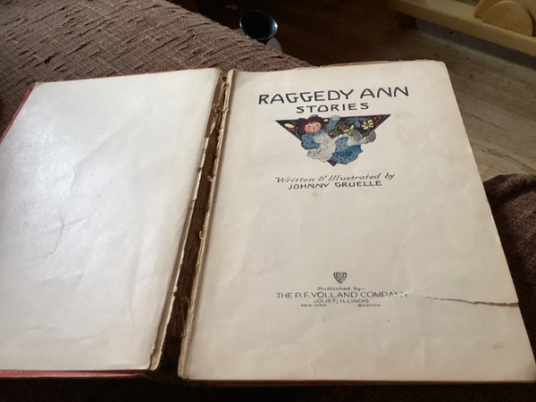 RAGGEDY ANN STORIES 1918 by JOHNNY GRUELLE book Vtg antique
