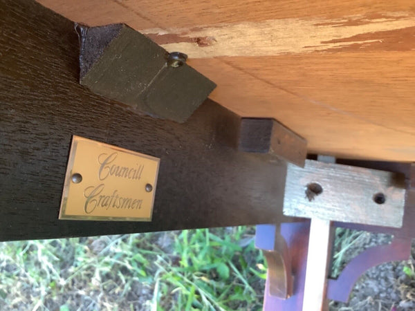 Vtg Wood Butler Coffee Table Drop Leaves Chippendale Style councill craftsmen