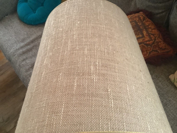 Vtg  Mid-Century modern mcm retro nubby.Drum Table  desk Lamp Shade