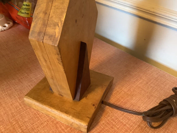 Vintage Art Deco Wood Desk Table Lamp wooden antique