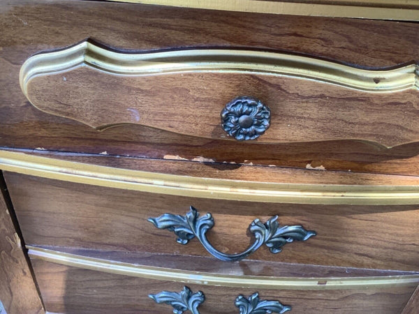 Vtg pair Sears French Provincial Hollywood Regency Nightstand Table Dixie Bonnet