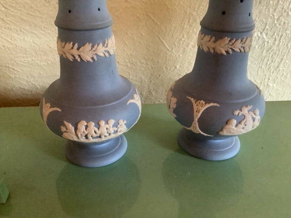Vtg Wedgwood Jasperware Salt and Pepper Shakers
