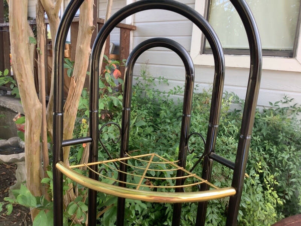 Vtg Hollywood Glam Corner Shelf Plant Stand Etegere mid century modern retro