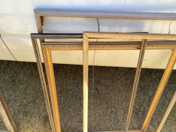 Vtg LOT 21 large PICTURE FRAMES ART Linen wood wooden Wall Collage crafts