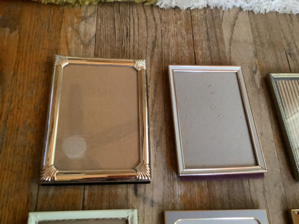 13 Lot Vintage easel wall Picture Photo Frames Brass Metal 5x7