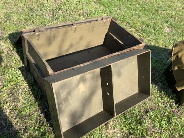 Vintage wood Military army Trunk Footlocker chest by Kleber Trunk & Bag Co