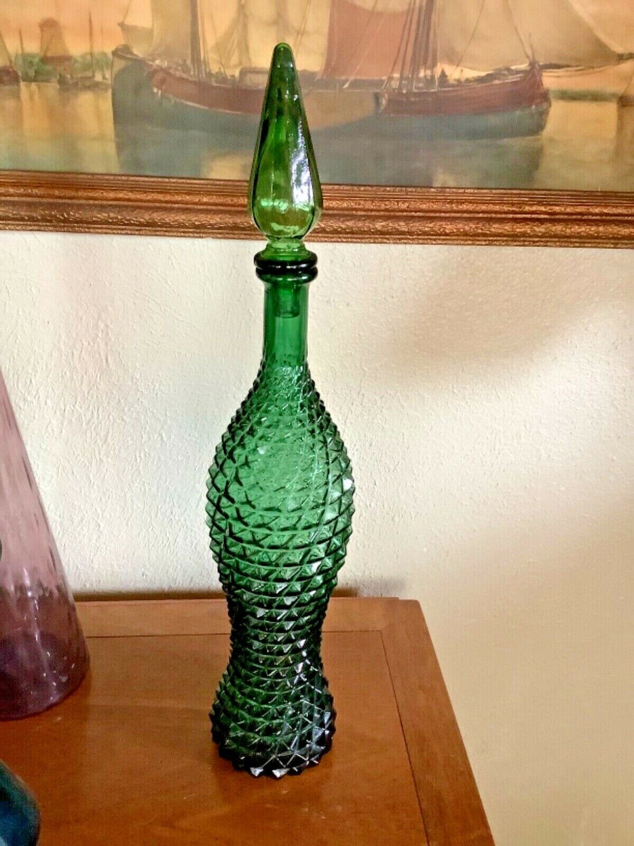 Mid-Century Modern Hobnail Squat Empoli Genie Bottle