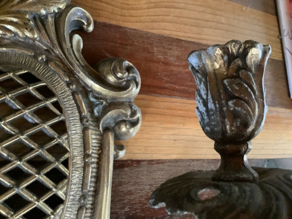 Wall Sconces Candle Holder Metal Brass Vintage Candelabras Double Pair