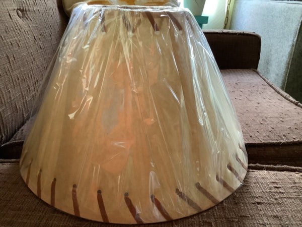 Vtg Rustic Western Laced table Lamp Shade nos