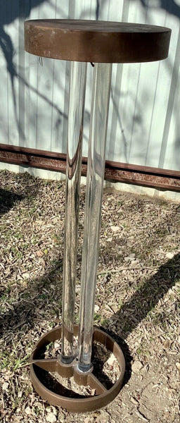 Vtg Acrylic iron metal Lucite Table art display pedestal Plant Stand