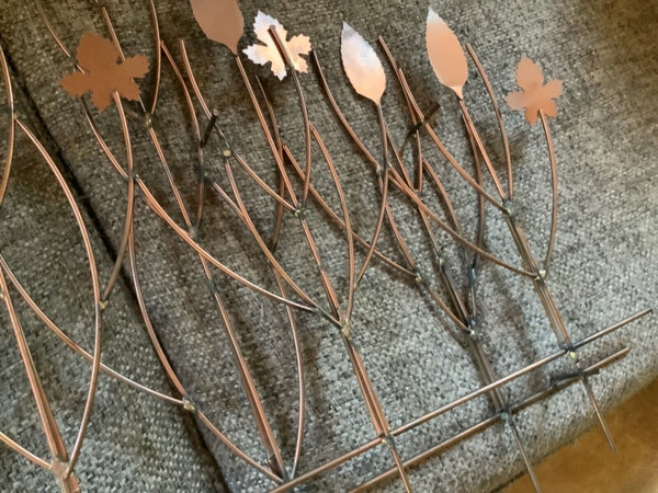 Vtg Mid Century modern Leaf Metal Brutalist Wall Sculpture