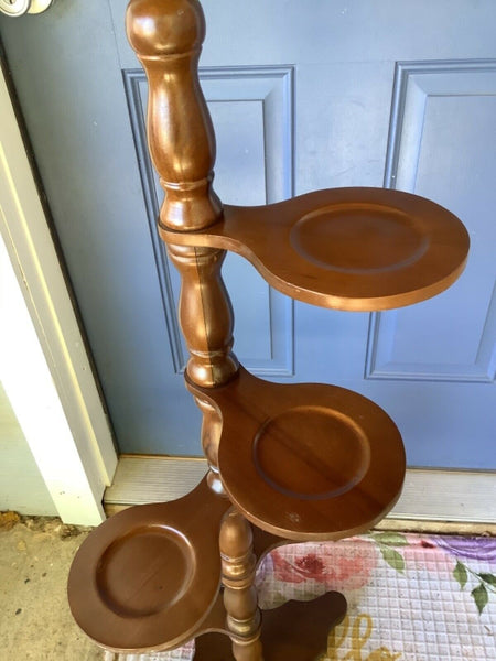 Vintage mid century  70s/80s tiered Wood PLANT STAND BOHO/BUNGALOW mcm modern