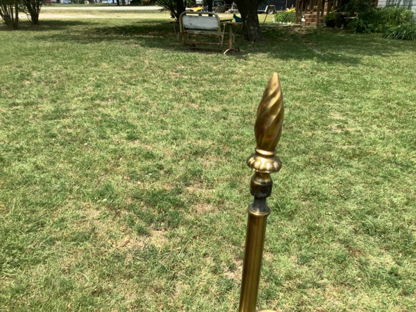 VTG Hollywood Regency Mid Century modern retro gold wood tassels Table Lamp