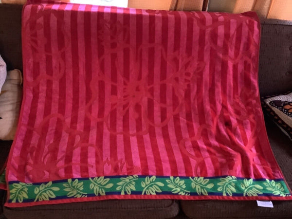 VTG Palm Cove  tree Franco Towels 100% Egyptian Cotton Flower Beach green red