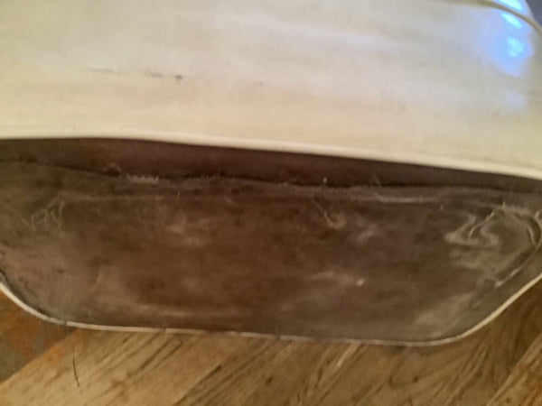 Vtg Vinyl Rectangle Footstool foot stooL ottoman Mid Century Modern hassock