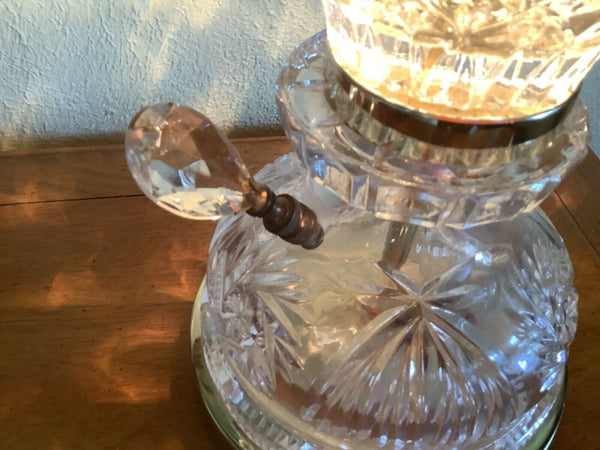 VTg CUT CRYSTAL GLASS TABLE nightstand LAMP VANITY BOUDOIR grapes nightlight