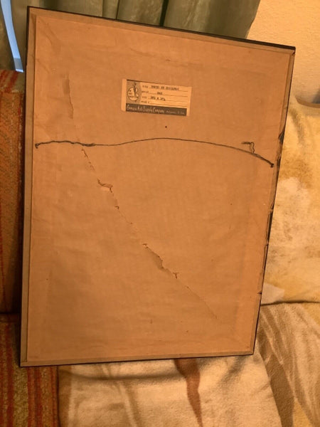 Vintage Nautical Litho sea ocean sail boat ship Framed frame Breilman  Breilmann