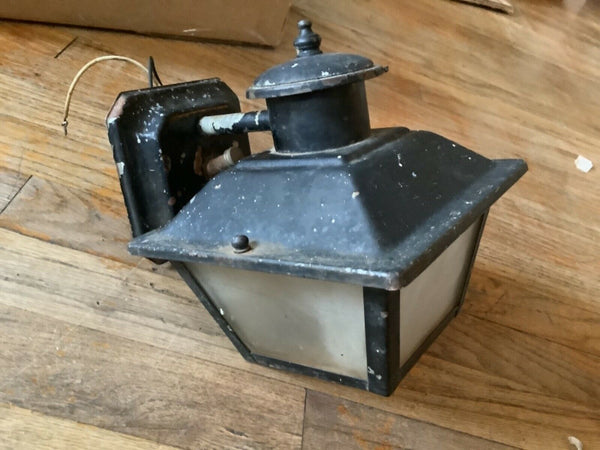 Vtg Tudor mission Lantern Porch Light fixture lamp starburst mid century modern