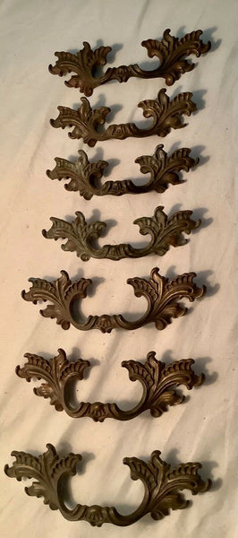 French Provincial Shabby Dresser Handles Pulls LOT OF 7 Vintage