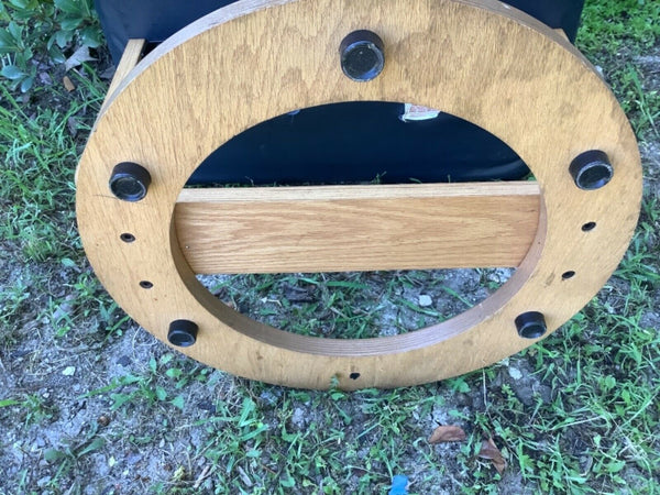 Vtg mid century modern Lounge Chair Ottoman Foot stool Wood base Canada
