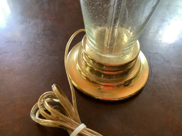 Vintage 1985 Chapman Table desk Lamp Brass & bubble Glass