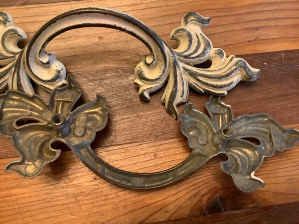 Pair large French Provincial Shabby Dresser furniture Handles Pulls Vintage