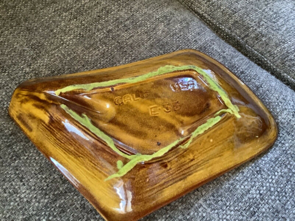 Vtg Mid Century Modern ceramic Ash Tray California USA Pottery E 35 ashtray