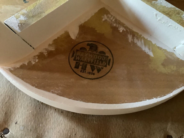 Vtg MCM Heywood Wakefield Champagne Tufted Poof Swivel Stool Vanity Chair Seat