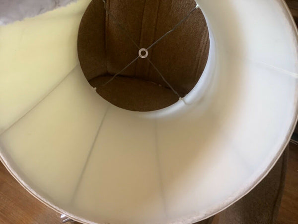 Vtg  Mid-Century modern mcm retro pleated Drum Table Lamp Shade