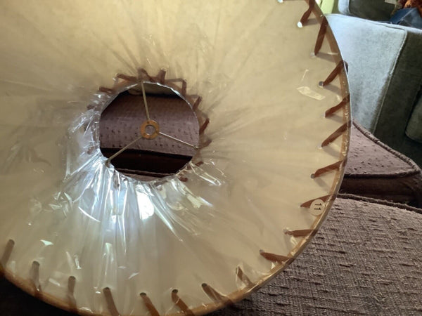 Vtg Rustic Western Laced table Lamp Shade nos