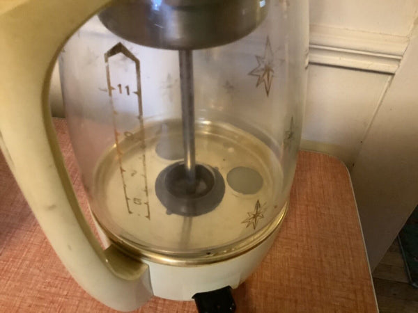 Vtg glass MCM Proctor Silex Coffee Pot Percolator Atomic Starburst mid century